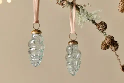 Baubles & Tree Decorations^Nkuku Khol Shell Baubles - Clear Antique - (Set of 4)