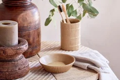 Bathroom Accessories^Nkuku Kiani Ceramic Soap Dish - Cream