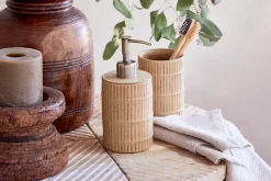 Bathroom Accessories^Nkuku Kiani Ceramic Soap Pump - Cream