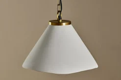 Pendant Lighting^Nkuku Kiara Organic Shape Ceramic Pendant Light - Off White & Antique Brass