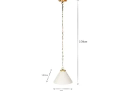 Pendant Lighting^Nkuku Kiara Organic Shape Ceramic Pendant Light - Off White & Antique Brass