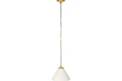 Pendant Lighting^Nkuku Kiara Organic Shape Ceramic Pendant Light - Off White & Antique Brass