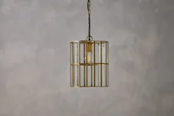 Statement Lighting|Pendant Lighting^Nkuku Kirindi Glass Panel Pendant - Antique Brass