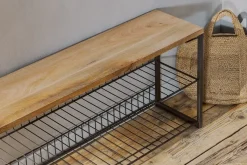 Home Office|Hallway & Bootroom^Nkuku Kiyoma Iron & Wood Low Standing Shelves  - Natural