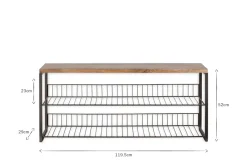 Home Office|Hallway & Bootroom^Nkuku Kiyoma Iron & Wood Low Standing Shelves  - Natural