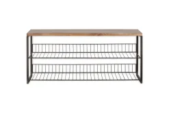 Home Office|Hallway & Bootroom^Nkuku Kiyoma Iron & Wood Low Standing Shelves  - Natural