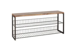 Home Office|Hallway & Bootroom^Nkuku Kiyoma Iron & Wood Low Standing Shelves  - Natural