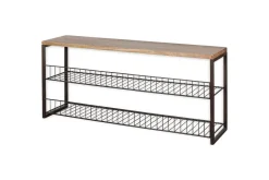 Home Office|Hallway & Bootroom^Nkuku Kiyoma Iron & Wood Low Standing Shelves  - Natural