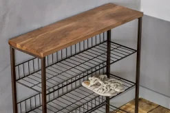 Home Office|Hallway & Bootroom^Nkuku Kiyoma Iron & Wood Tall Standing Shelves - Natural