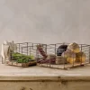 Baskets^Nkuku Kochi Iron & Mango Wood Baskets - Brown (Set of 2)