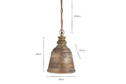 Pendant Lighting^Nkuku Koma Mango Wood Pendant - Ash Stain