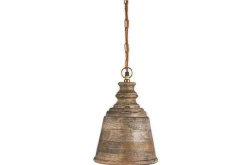 Pendant Lighting^Nkuku Koma Mango Wood Pendant - Ash Stain