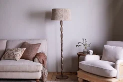 Floor Lamps^Nkuku Konali Mango Wood Floor Lamp - Ash Stain