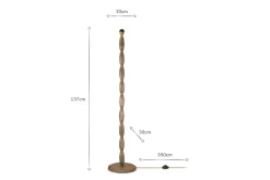 Floor Lamps^Nkuku Konali Mango Wood Floor Lamp - Ash Stain