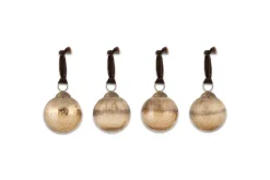 Christmas Table|Baubles & Tree Decorations^Nkuku Konara Baubles - Gold Crackle (Set of 4)