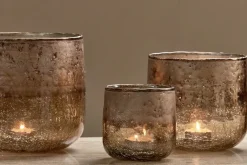 Decorative Home Accessories|Fireside^Nkuku Konara Glass Tealight Holder - Copper Smoke