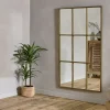 Full Length Mirrors^Nkuku Kurci Rectangular Full Length Mirror - Antique Brass