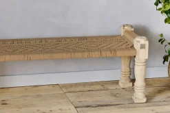 Hallway & Bootroom|Bedroom^Nkuku Kutumba Woven Indian Bench - Natural