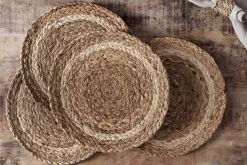 Christmas Table^Nkuku Lam Round Tablemats - Natural (Set of 4)