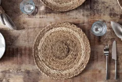 Christmas Table^Nkuku Lam Round Tablemats - Natural (Set of 4)
