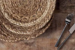 Christmas Table^Nkuku Lam Round Tablemats - Natural (Set of 4)