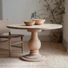 Kitchen & Dining|Dining Tables^Nkuku Laya Round Carved Wood Table - Small