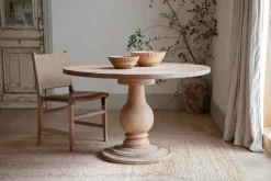 Kitchen & Dining|Dining Tables^Nkuku Laya Round Carved Wood Table - Small