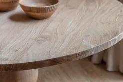 Kitchen & Dining|Dining Tables^Nkuku Laya Round Carved Wood Table - Small