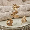 Table Settings & Linens^Nkuku Leaf Brass Napkin Rings (Set of 4)