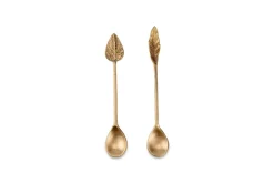 Cutlery|Cutlery^Nkuku Leaf Spoon Gift Set - Antique Brass (Set of 2)