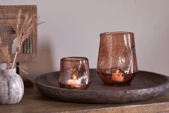 Decorative Home Accessories|Candle Holders^Nkuku Linora Recycled Glass Tealight Holder - Terracotta