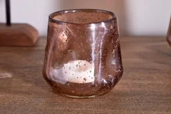 Decorative Home Accessories|Candle Holders^Nkuku Linora Recycled Glass Tealight Holder - Terracotta
