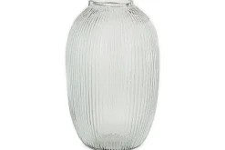 Vases|Decorative Pots & Vases^Nkuku Linsy Ribbed Glass Vase - Clear