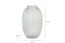 Vases|Decorative Pots & Vases^Nkuku Linsy Ribbed Glass Vase - Clear