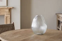 Vases|Decorative Pots & Vases^Nkuku Linsy Ribbed Glass Vase - Clear