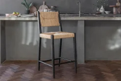 Kitchen & Dining|Bar Stools & Bar Chairs^Nkuku Lohanda Acacia & Munja Grass Counter Chair - Charcoal