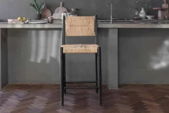 Kitchen & Dining|Bar Stools & Bar Chairs^Nkuku Lohanda Acacia & Munja Grass Counter Chair - Charcoal
