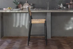 Kitchen & Dining|Bar Stools & Bar Chairs^Nkuku Lohanda Acacia & Munja Grass Counter Chair - Charcoal