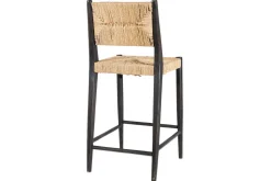 Kitchen & Dining|Bar Stools & Bar Chairs^Nkuku Lohanda Acacia & Munja Grass Counter Chair - Charcoal