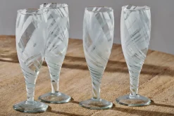 Entertaining Glasses|Wine & Champagne Glasses^Nkuku Lohara Champagne Glass - White (Set of 4)