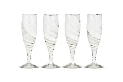 Entertaining Glasses|Wine & Champagne Glasses^Nkuku Lohara Champagne Glass - White (Set of 4)