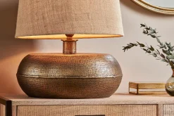 Table Lamps^Nkuku Lumbu Lamp - Antique Brass - Large