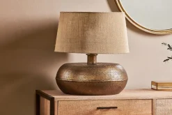 Table Lamps^Nkuku Lumbu Lamp - Antique Brass - Large