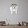 Pendant Lighting^Nkuku Lumina Fluted Recycled Glass Pendant - Clear