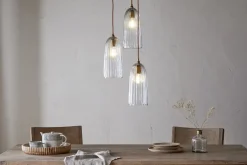 Pendant Lighting^Nkuku Lumina Fluted Recycled Glass Cluster Light - Clear