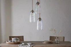 Pendant Lighting^Nkuku Lumina Fluted Recycled Glass Cluster Light - Clear