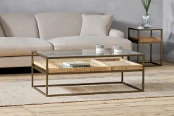 Coffee Tables|Living^Nkuku Luzon Iron & Mango Wood Display Coffee Table - Brass