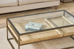 Coffee Tables|Living^Nkuku Luzon Iron & Mango Wood Display Coffee Table - Brass