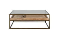 Coffee Tables|Living^Nkuku Luzon Iron & Mango Wood Display Coffee Table - Brass