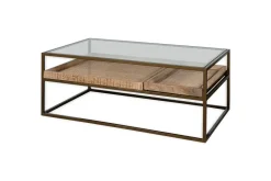 Coffee Tables|Living^Nkuku Luzon Iron & Mango Wood Display Coffee Table - Brass